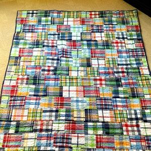 Pottery Barn Kids Madras Quilt & sham